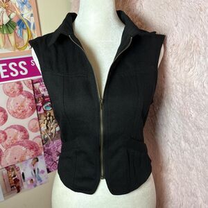 Black Vest Zip up top
